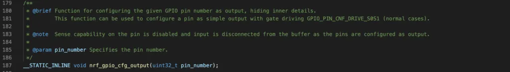API to configure output pin
