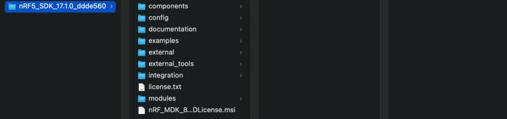 nRF5 SDK folder structure