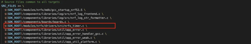 nrfx_timer in source file list