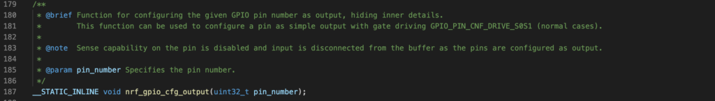 API to configure output pin 