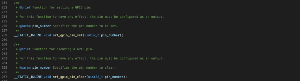  API to set or clear an output pin 