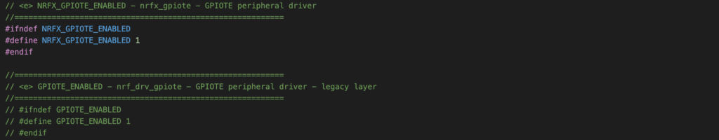  Enable nrfx_gpiote in project configuration 
