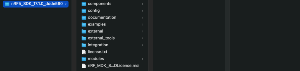  nRF5 SDK folder structure 